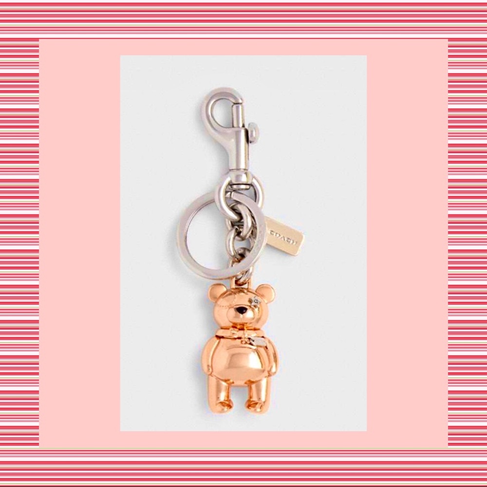 Coach Rosegold 3D Bear Bag Charm/keyring🐻